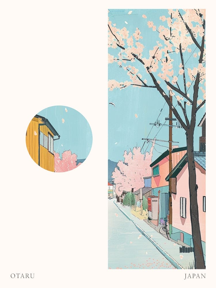 Otaru Japan 4 Cut Out Travel Poster
