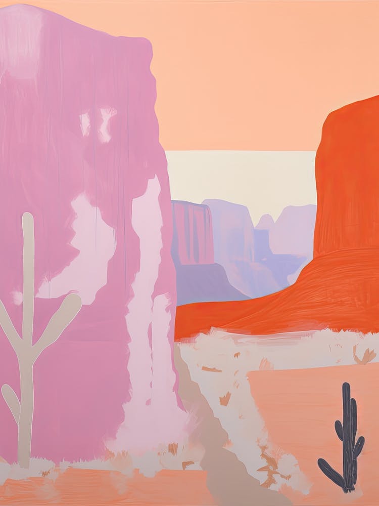 Western Desert Landscape Contemporary Abstract Illustration 2
