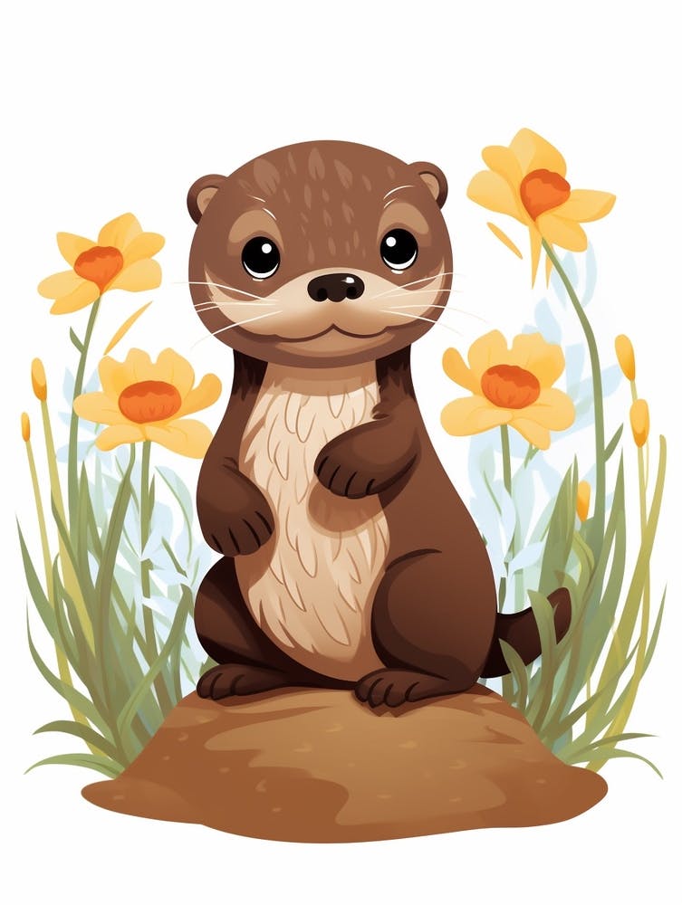 Baby Animal Illustration  Otter 3