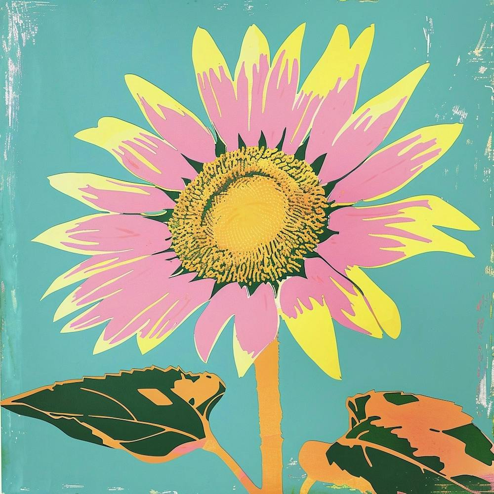 Sunflower 1 Square Flower Illustration