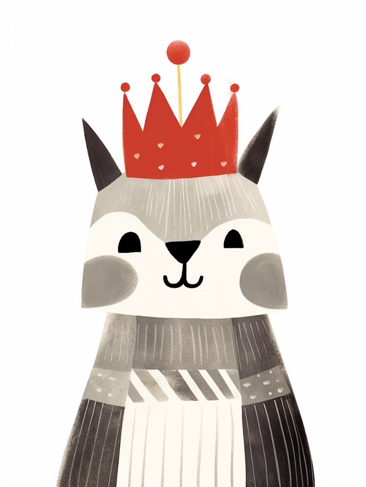 Little Raccoon 1 Wearing A Crown