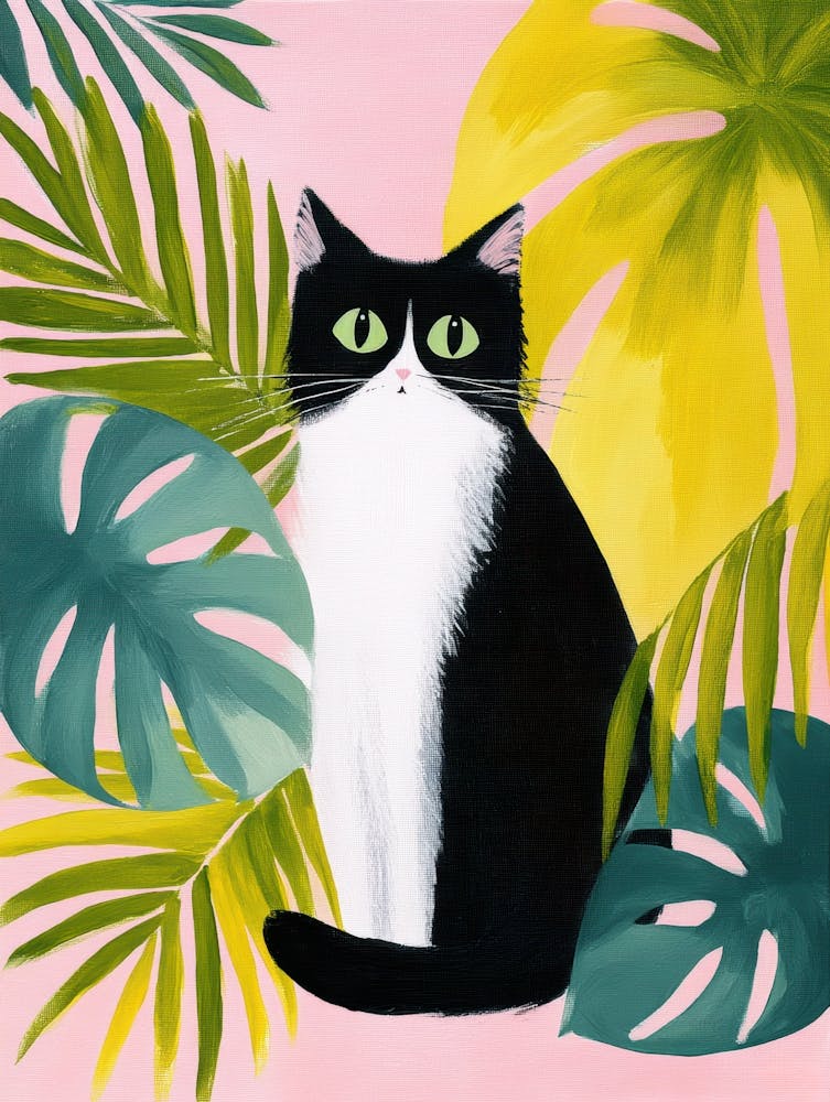 Cat In Palms