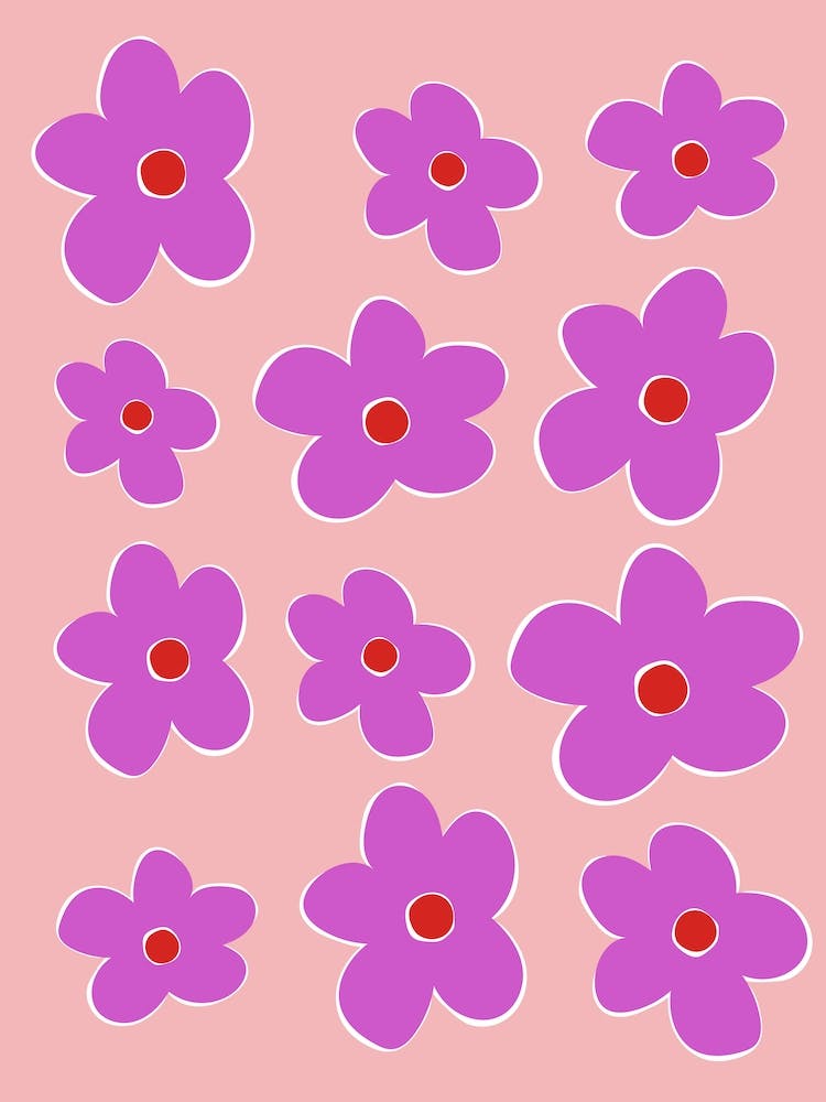 Lilac Flowers Pink Background