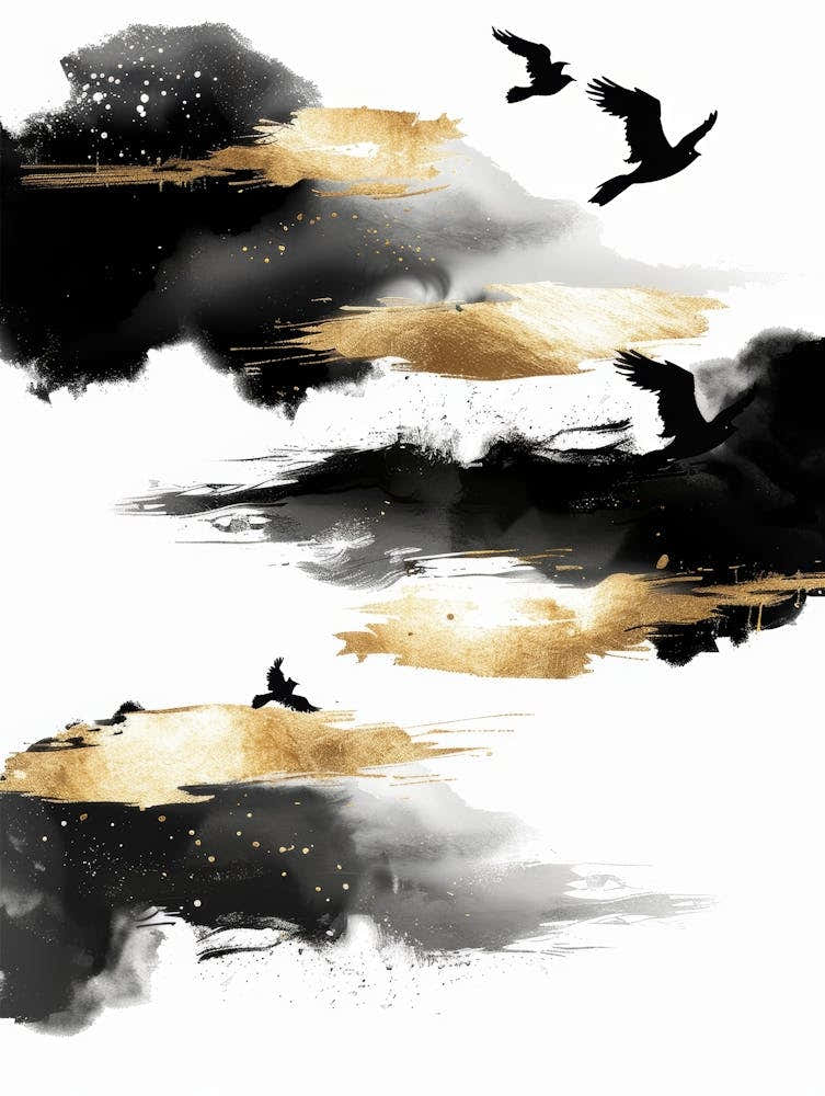 Black And Gold Birds