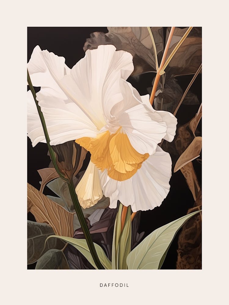 Flower Illustration Daffodil 4 Poster