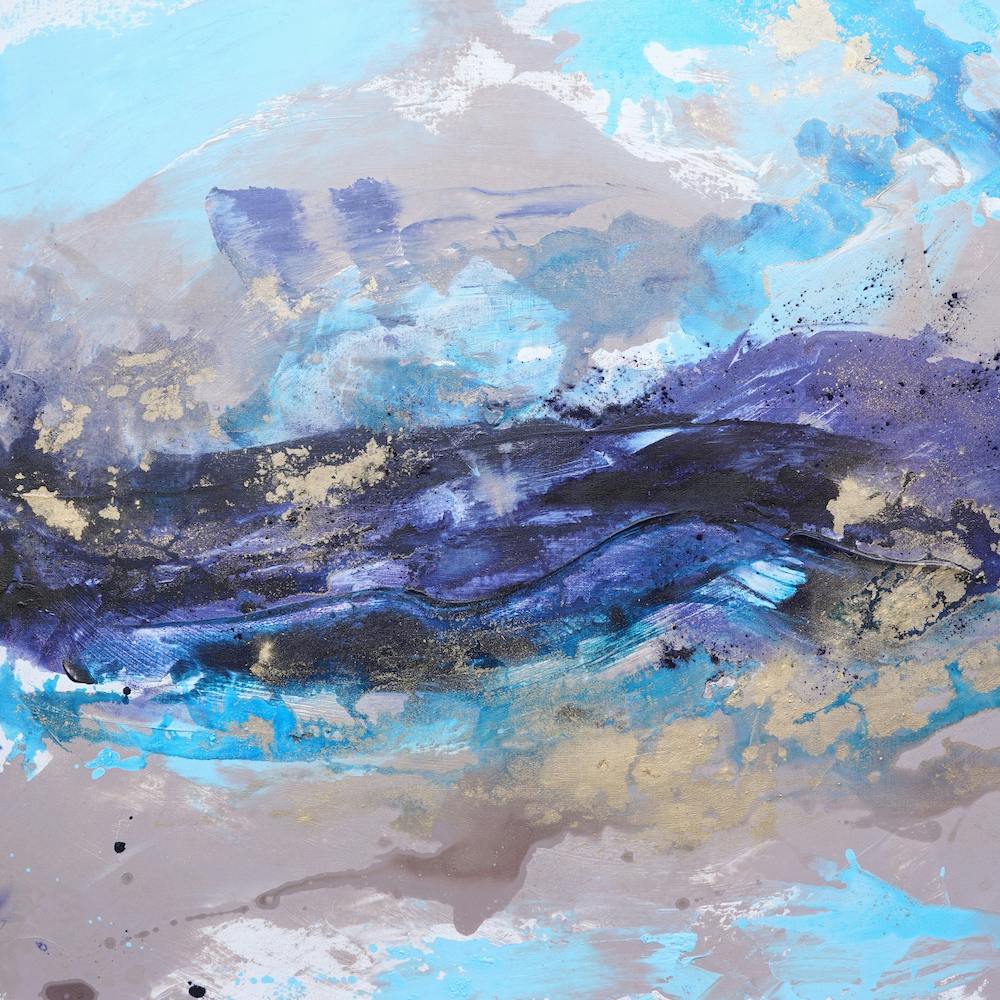 Blue Ocean Abstract Painting 2 Square