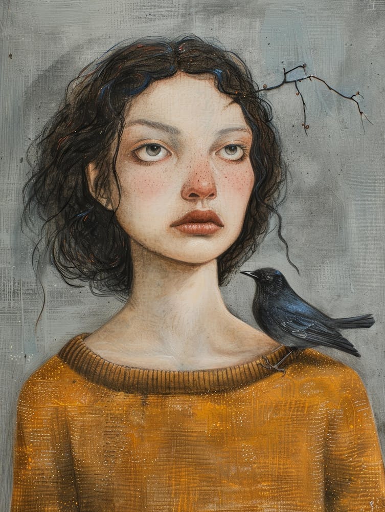 Girl With A Bird 4