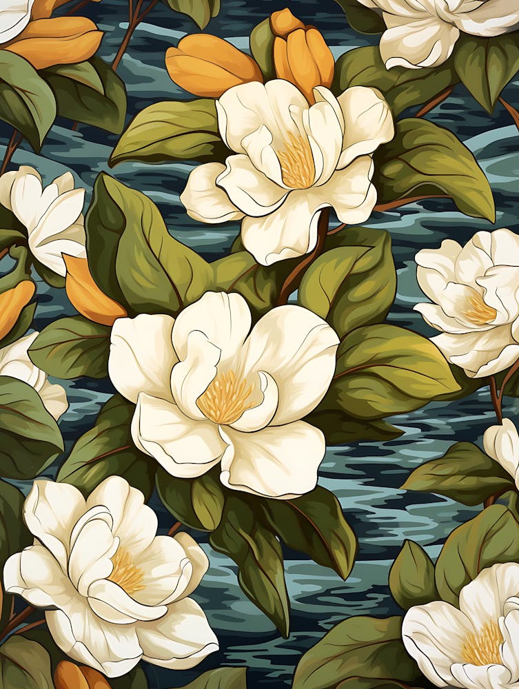 Magnolia Flower Pattern 1