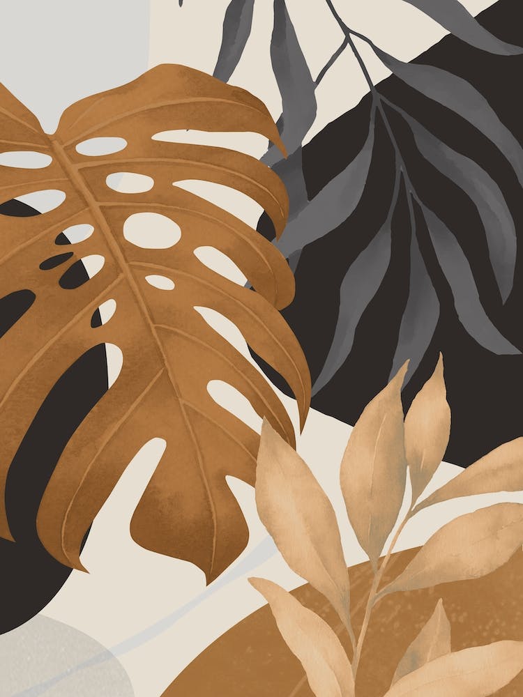 Abstract Art Tropical Leaves 146