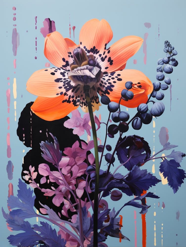 Surreal Florals Larkspur 1 Flower Painting