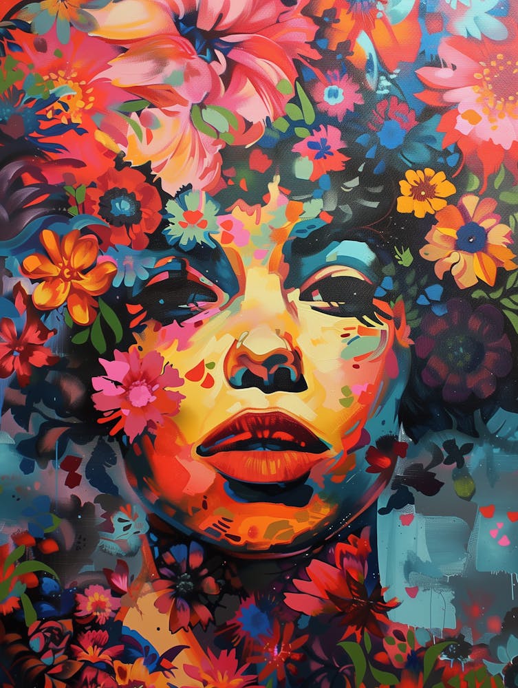 Woman With Flowers On Her Head 2