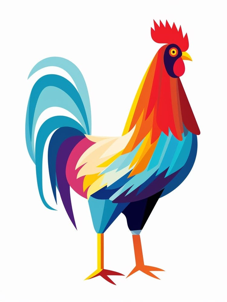 Colourful Geometric Bird Chicken 6