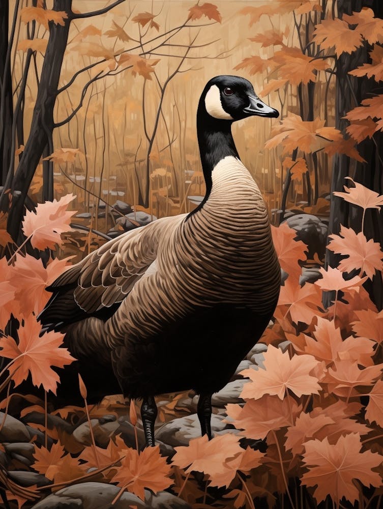 Dark And Moody Botanical Canada Goose 2