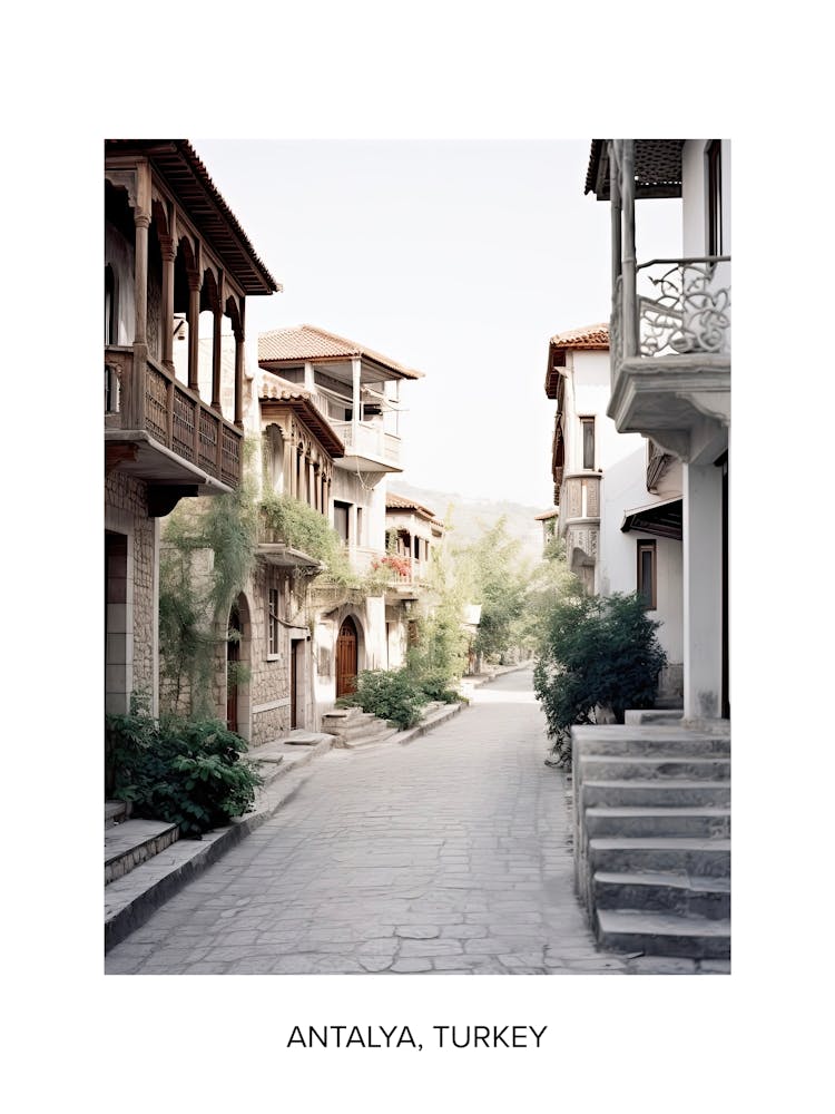 Poster Of Antalya, Turkey, Photography In Black And White 6
