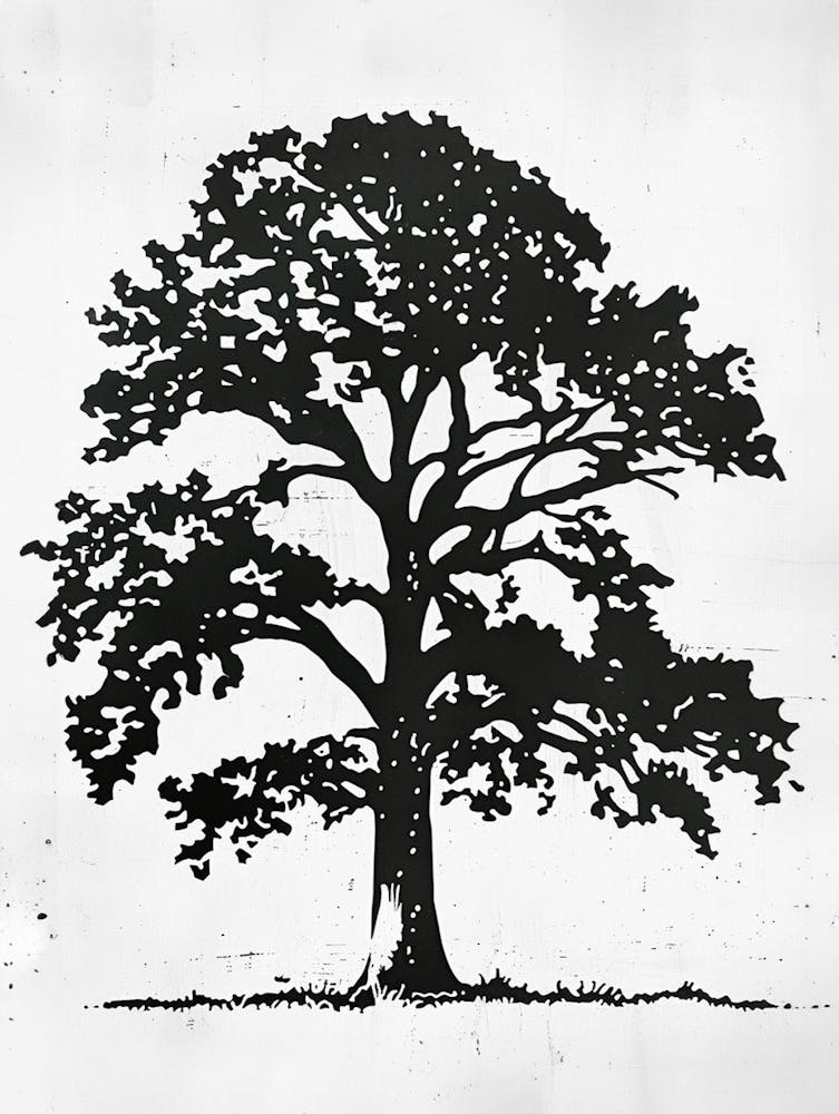 Olive Tree Simple Geometric Nature Stencil 2