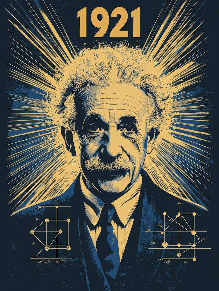 Aihrgdesign Ein Vintage-Poster zur Feier von Albert Einsteins Nobel B2c91f84 C7e8 431b Ab4f 538ae11ac281 2