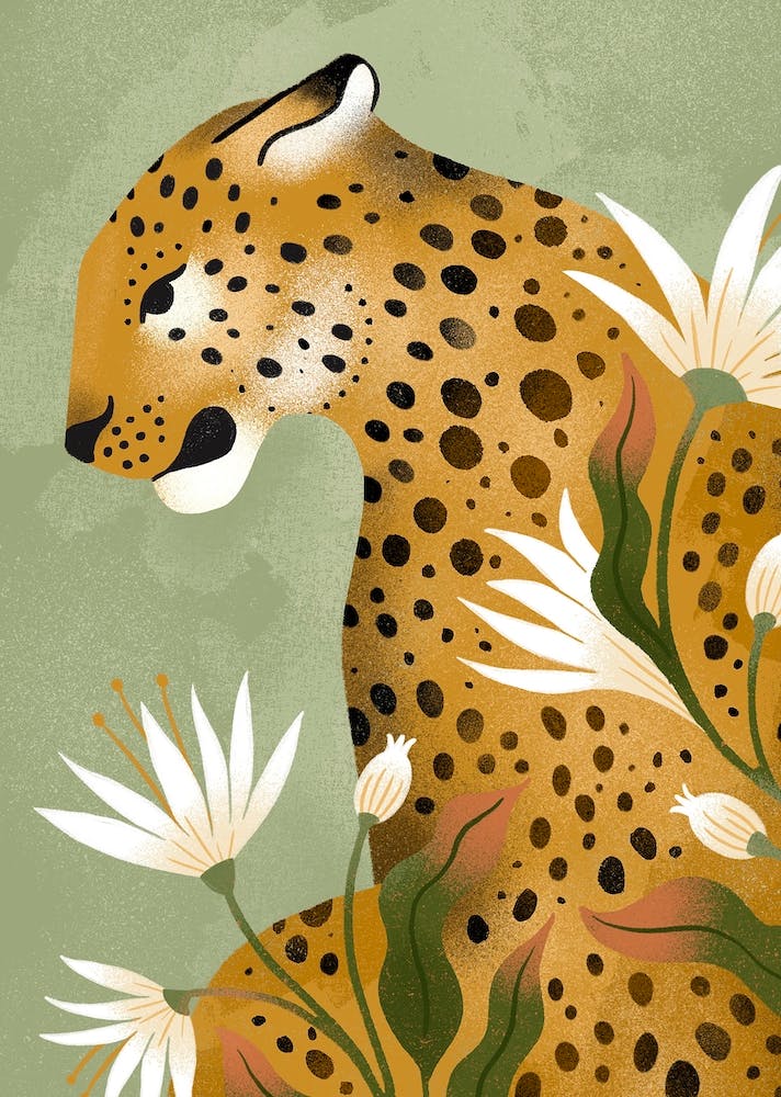 Fierce Leopard In Green