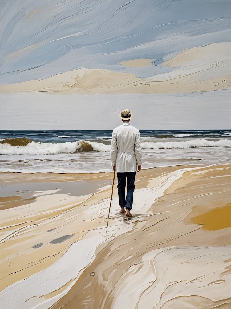 Lonely Man On The Beach