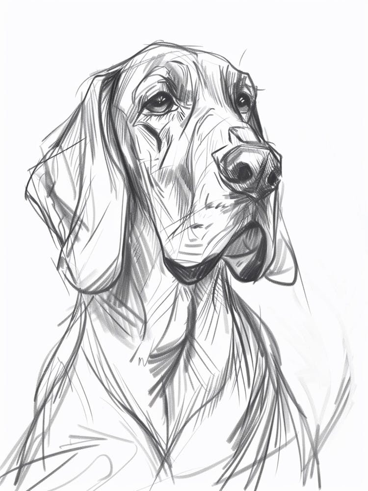 Bloodhound Dog Charcoal Line 2