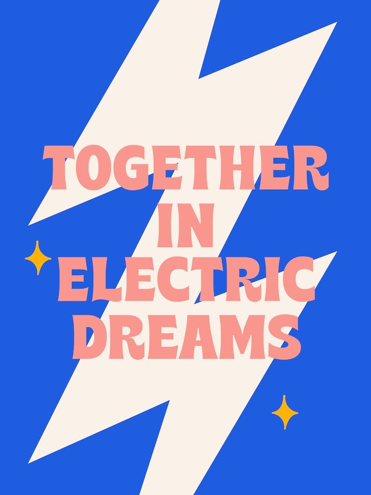 Blue Typographic Together In Electric Dreams