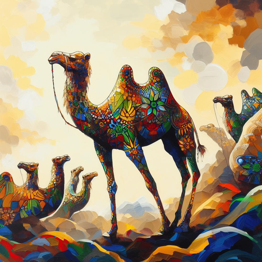 Camels In The Desert