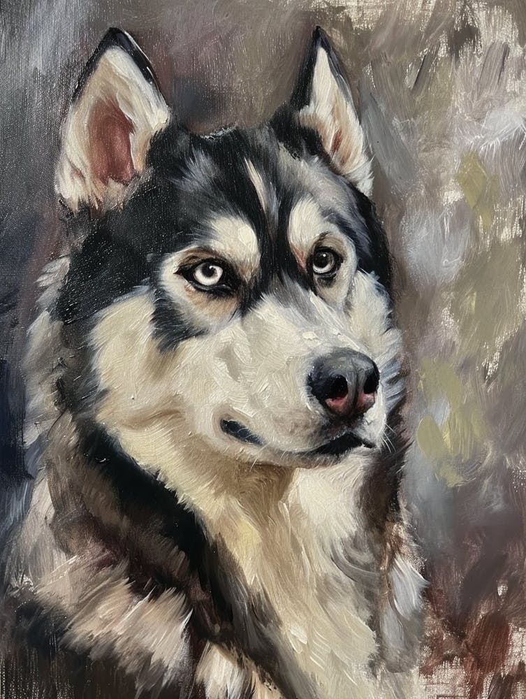 Siberian Husky Acrylic Painting 4