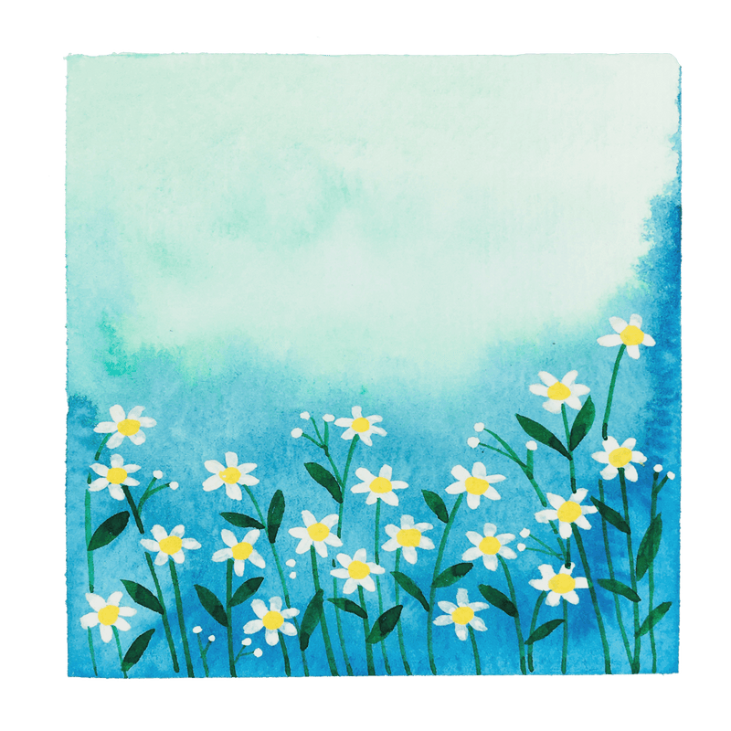 Watercolor Flower Grass Fresh Atmosphere
