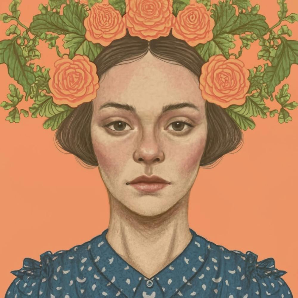 Portrait Of A Woman With Roses