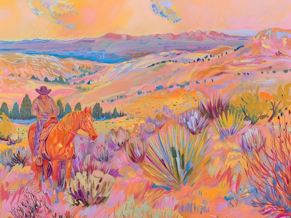 Cowboy Painting Black Hills South Dakota 2