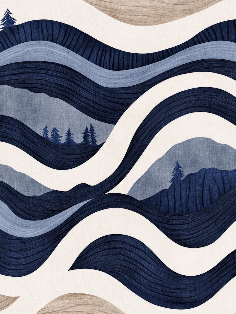 Blue And White Wave