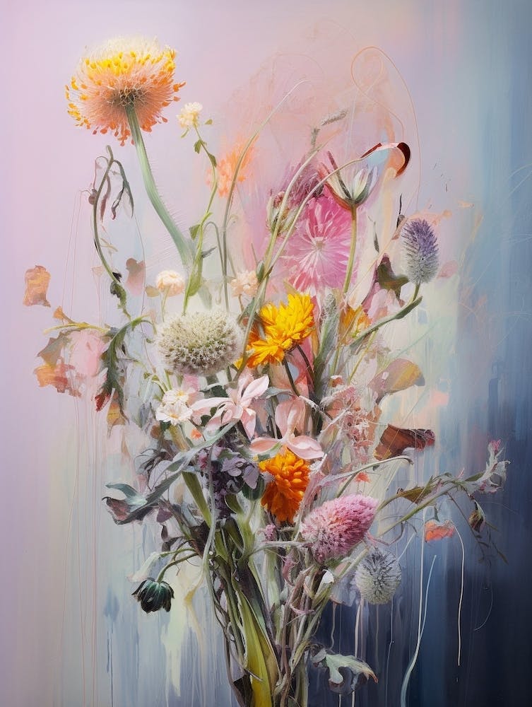 Abstract Flower Painting Prairie Clover