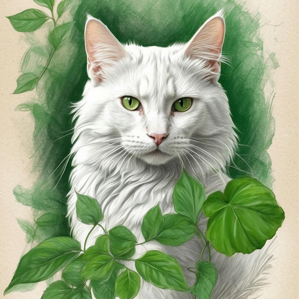 White Cat With Green Eyes