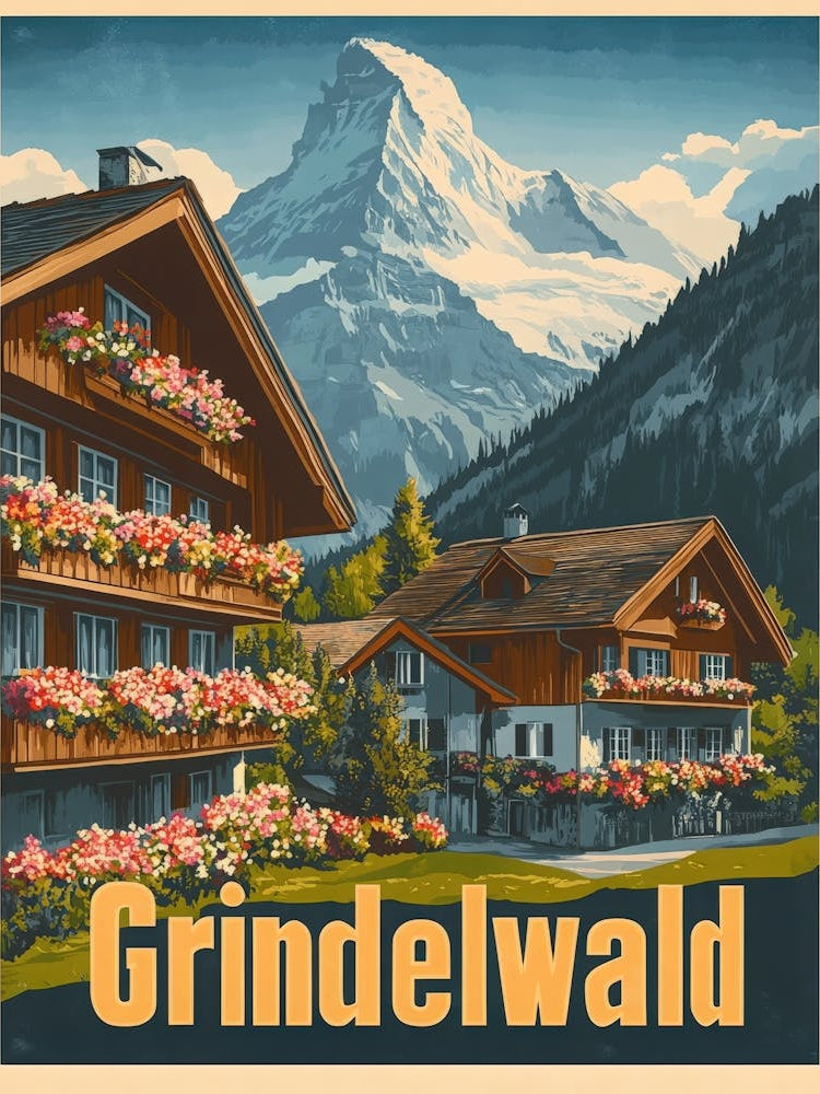 Aihrgdesign A Retro Travel Poster For Grindelwald 1