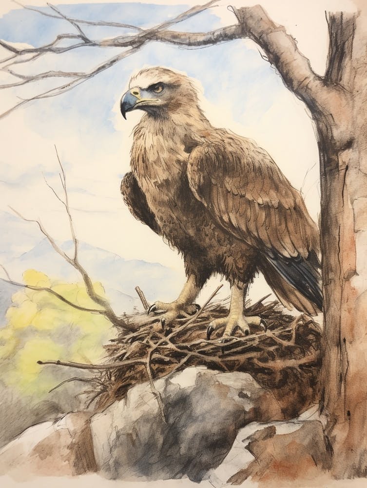 Storybook Animal Watercolour Eagle 2