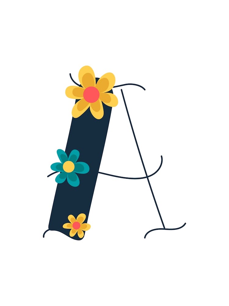 Living Room Floral Letters 01