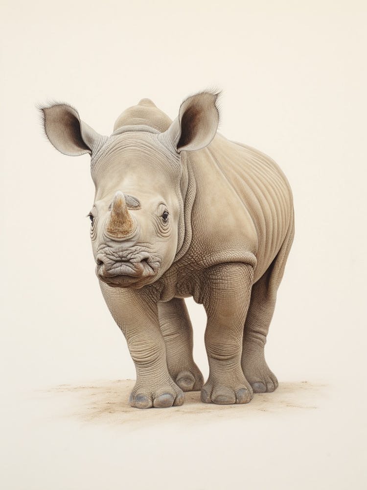 Illustration Simple D'Un Rhinocéros 3