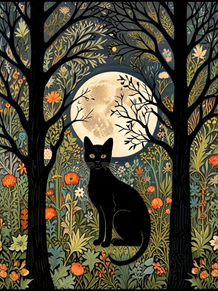 William Morris Black Cat In The Forest 41