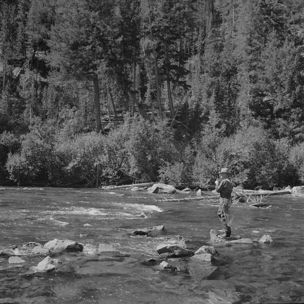 Untitled Photo, Possibly Related To Custer County, Idaho, Fishing In The Salmon River By Russell Lee 1