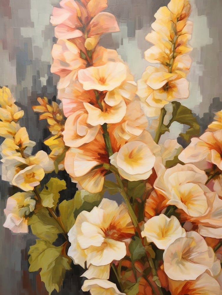 Fall Flower Painting Hollyhock 1