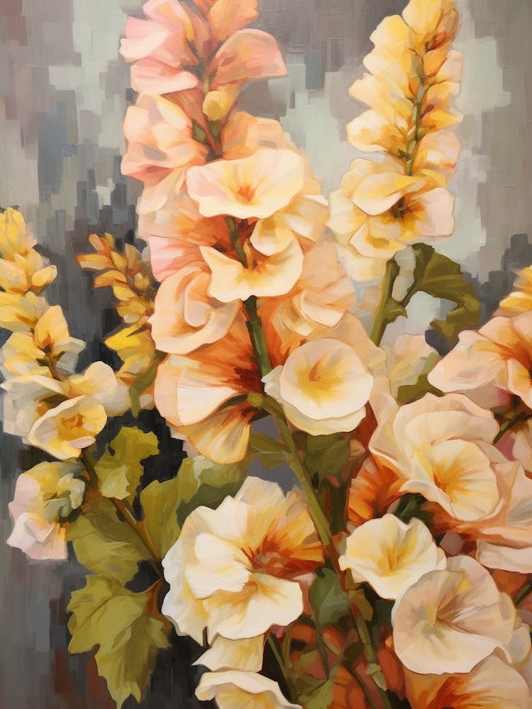 Fall Flower Painting Hollyhock 1