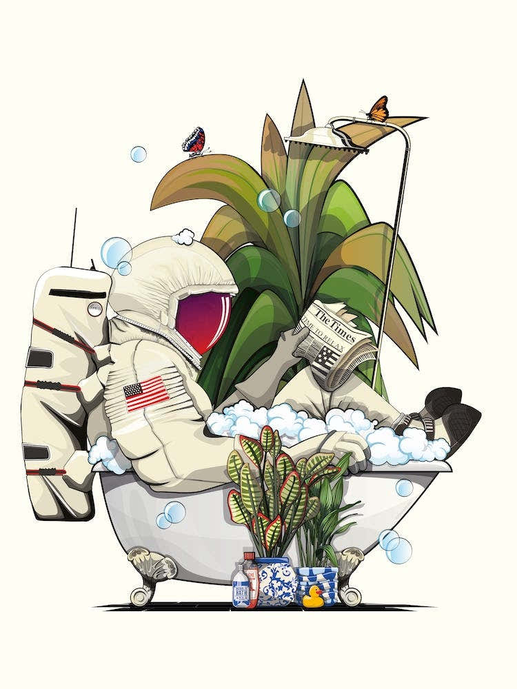 Astronaut In Bubble Bath