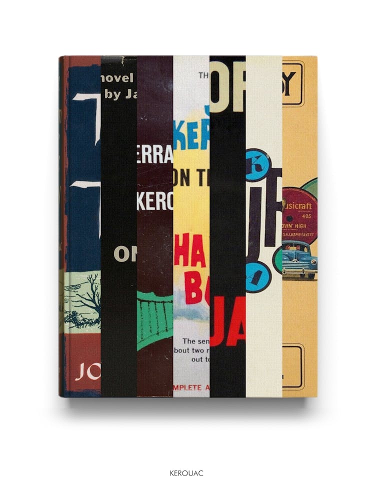Jack Kerouac - Book Lover Abstract Print -First Edition Covers