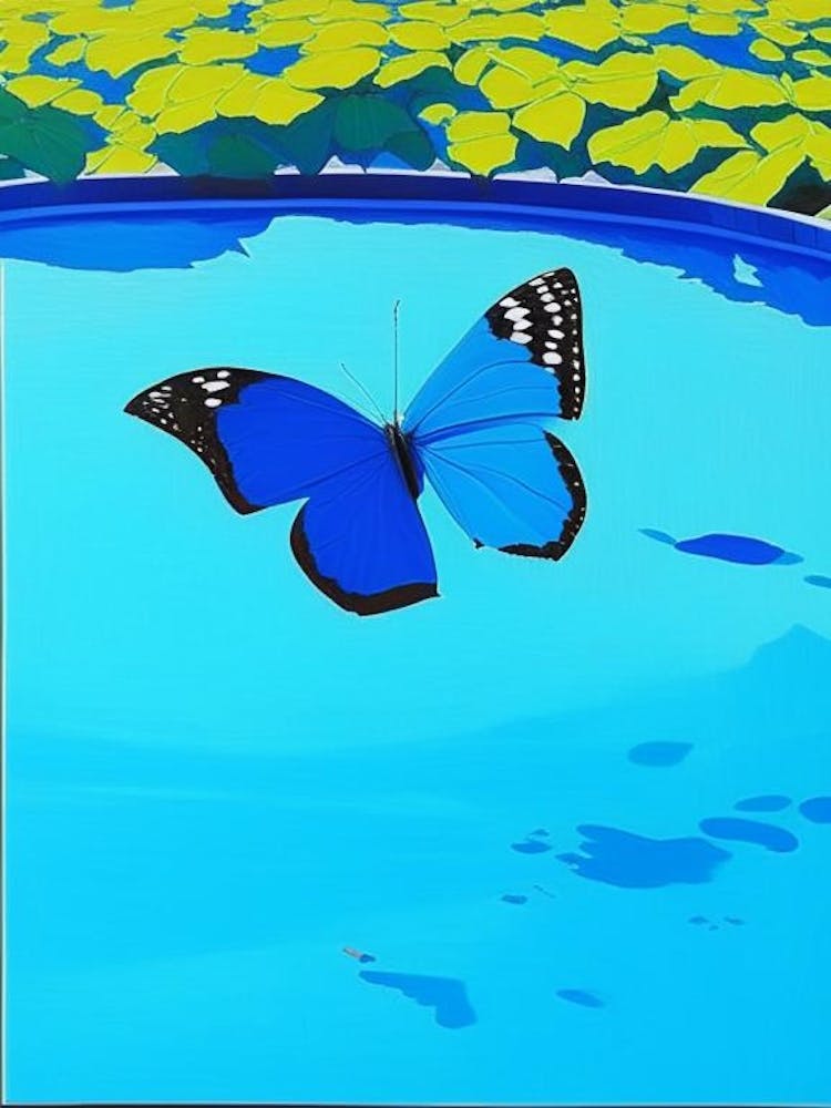 Common Blue Butterfly Pop Art David Hockney Inspired 1