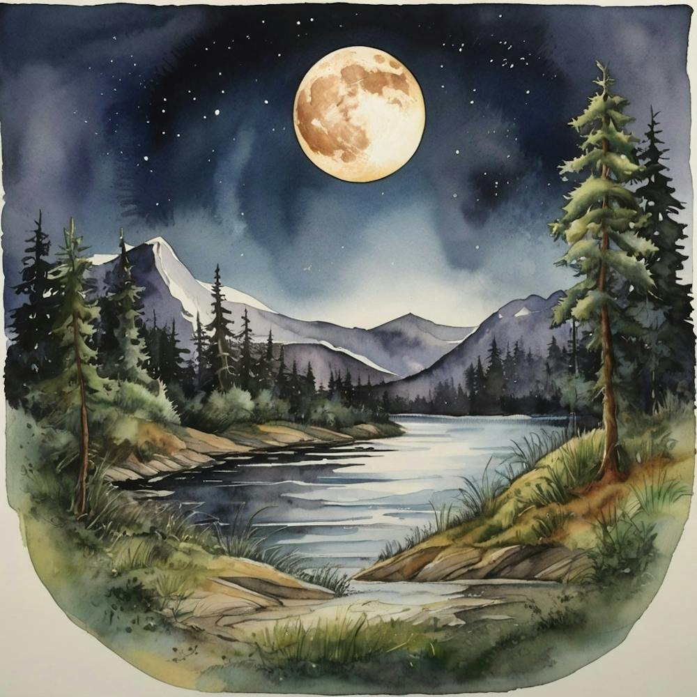 Full Moon In The Mountains