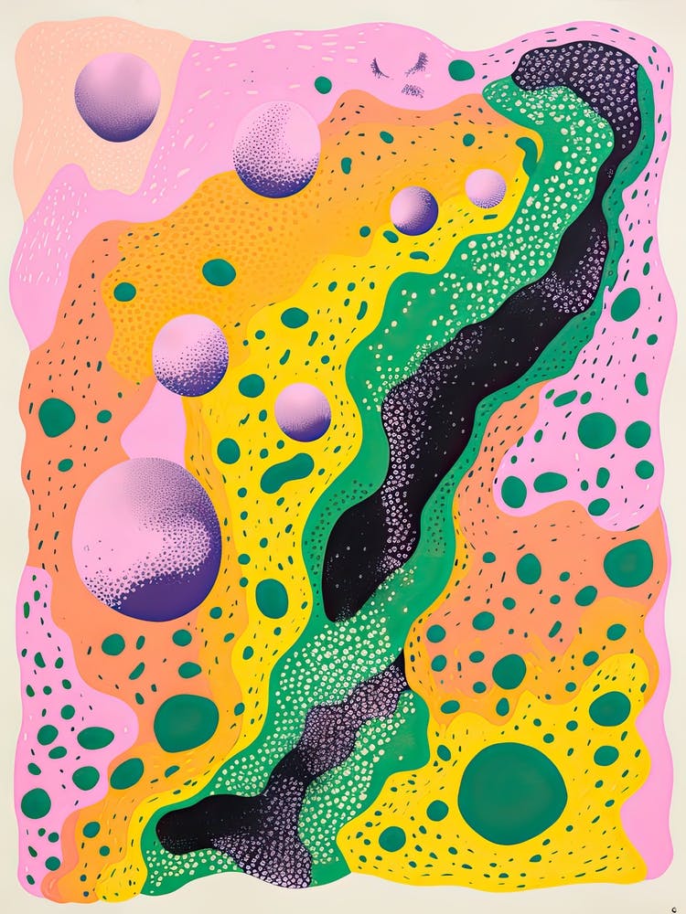 Abstrakte Landschaft im Risograph-Stil 3