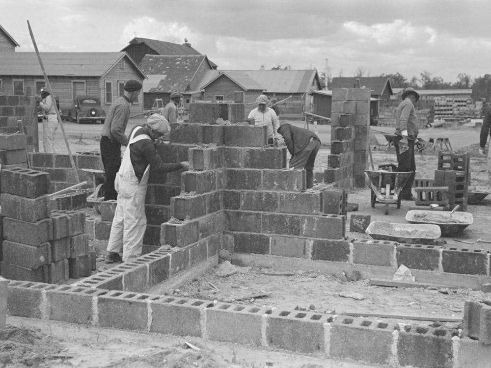 Cinder Block Construction, Jersey Homesteads, Hightstown, New Jersey By Russell Lee