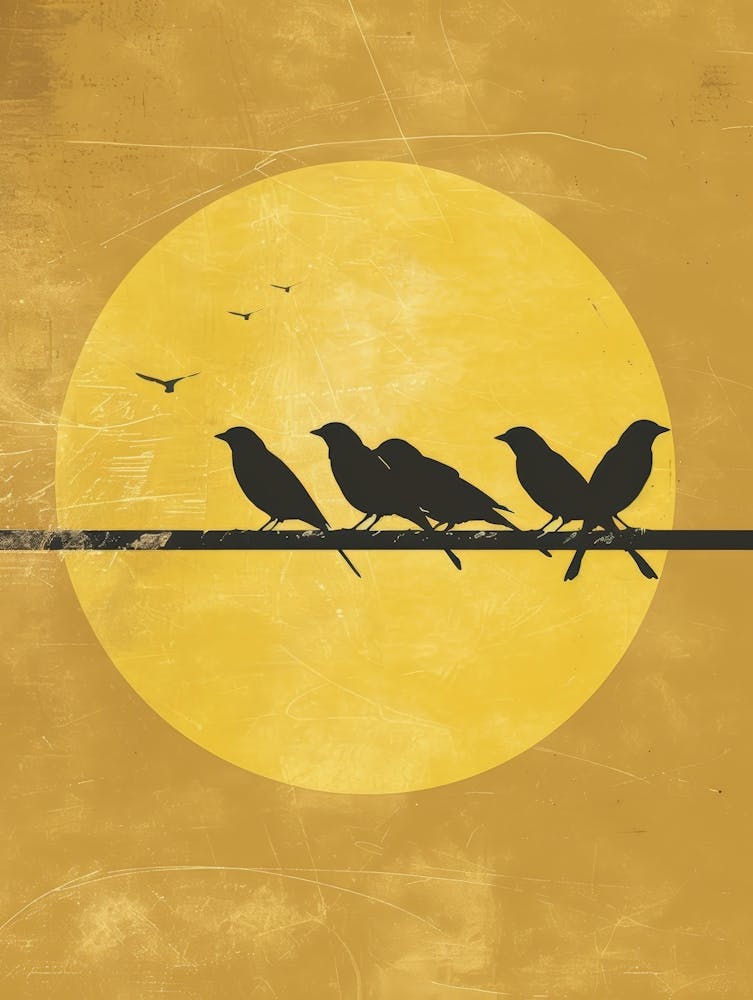 Birds On A Wire Canvas Print 1