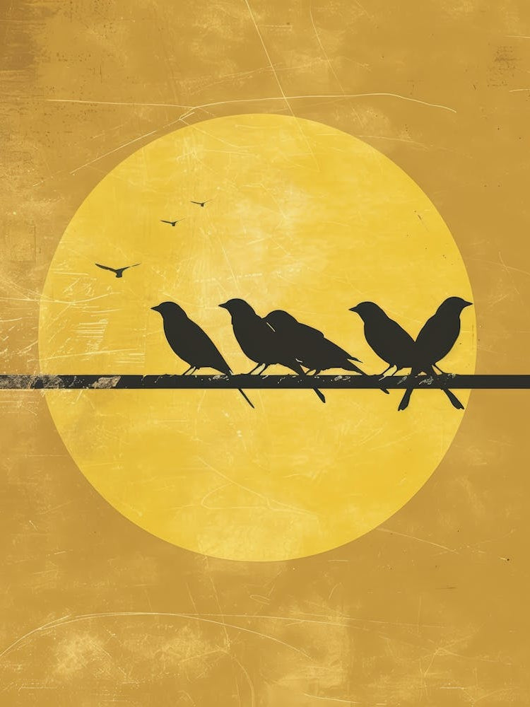 Birds On A Wire Canvas Print 1