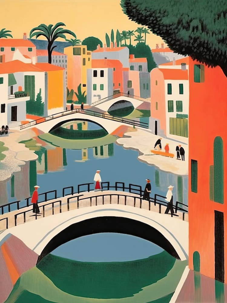 Ponte Della Maddalena, Lucca, Italy Colourful 1