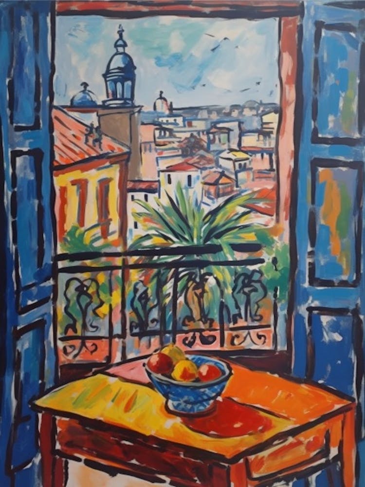 Window View Of Buenos Aires In The Style Of Fauvist 3
